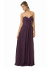 A-line Sweetheart Neck Purple Pleated Chiffon Bridesmaid Dress 